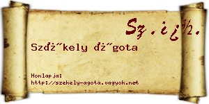 Székely Ágota névjegykártya