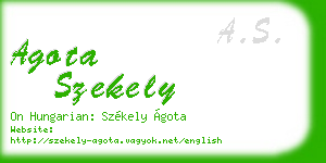 agota szekely business card